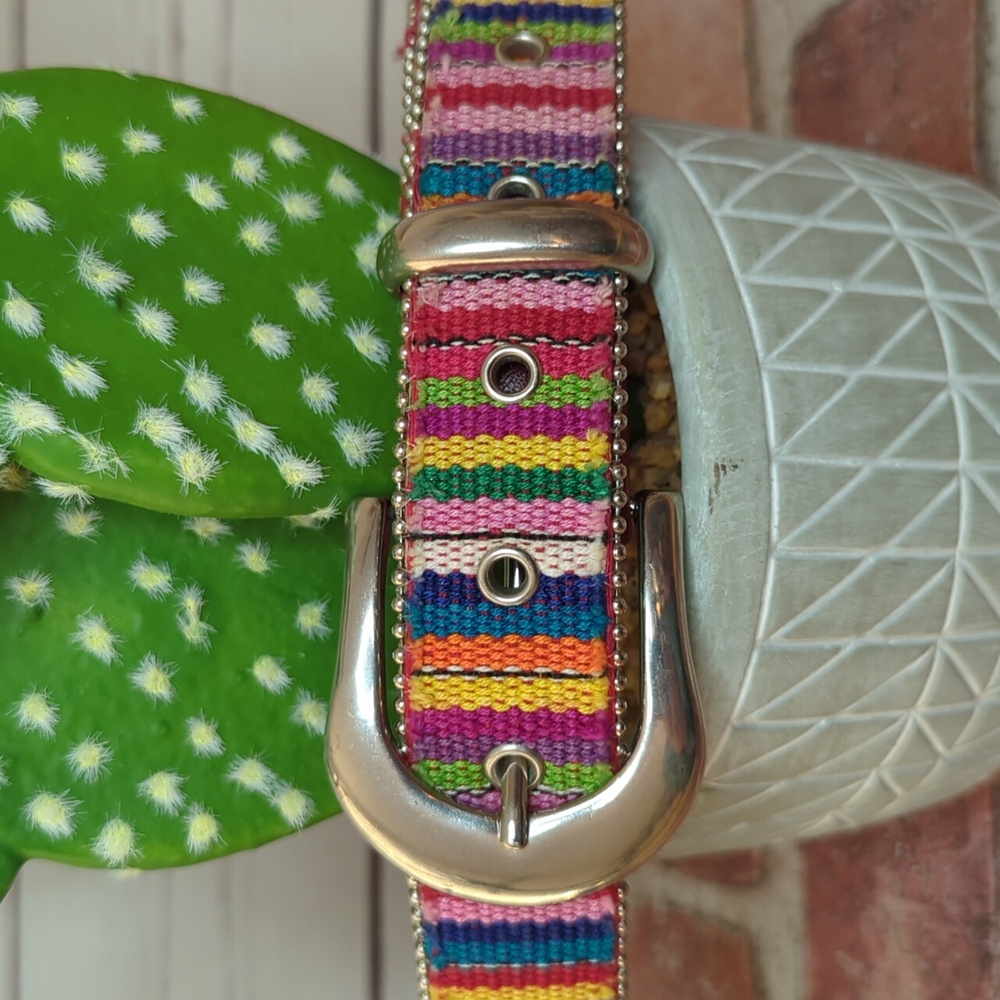 Vintage Belt Women's Medium Multi-Color Rainbow Colorful Elite Fresno California